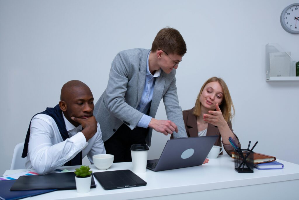 Leadership taking charge during a meeting.